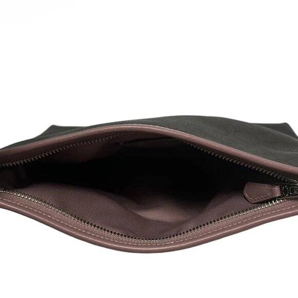 COACH Signature Zip File Crossbody F29210 Dark Brown Pink Beige PVC Leather - Picture 6 of 8